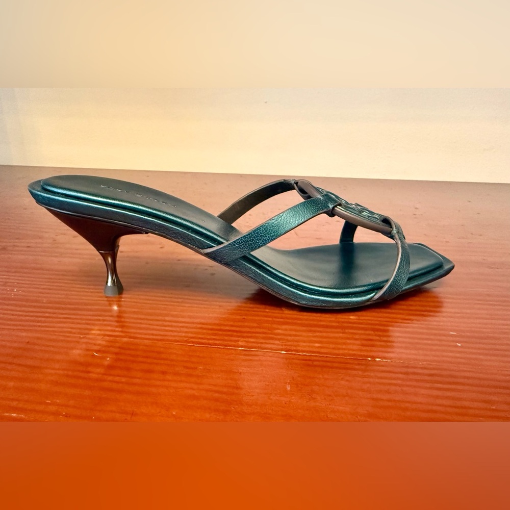 NEW tory burch miller bombe low heel sandal in turquoise, women’s 8.5 - Picture 6 of 11
